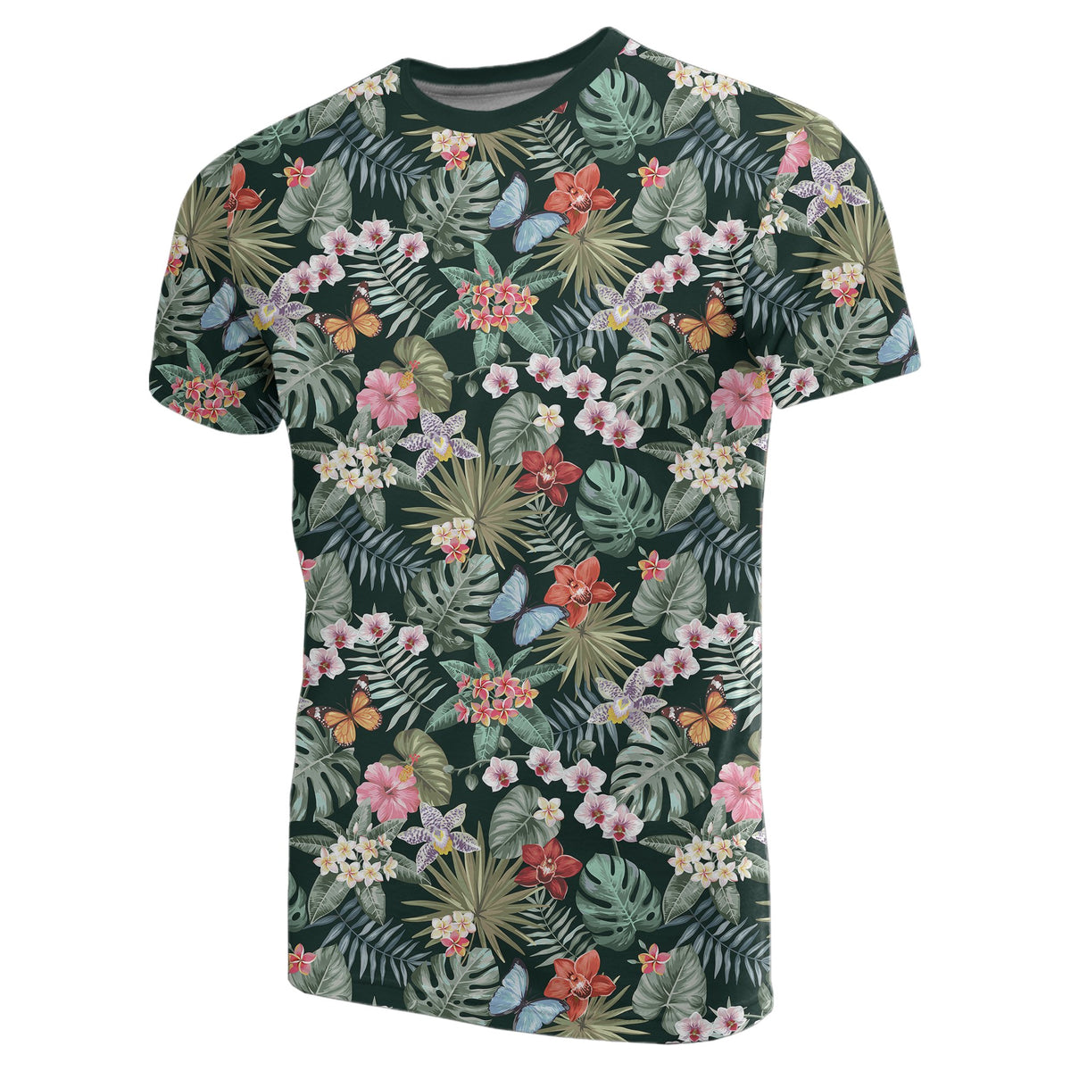 Hawaii Tropical Plumeria Pattern With Palm Leaves T Shirt - Polynesian Pride