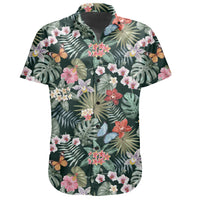 Hawaiian Shirt - Tropical Plumeria Pattern With Palm Leaves Shirt - Polynesian Pride