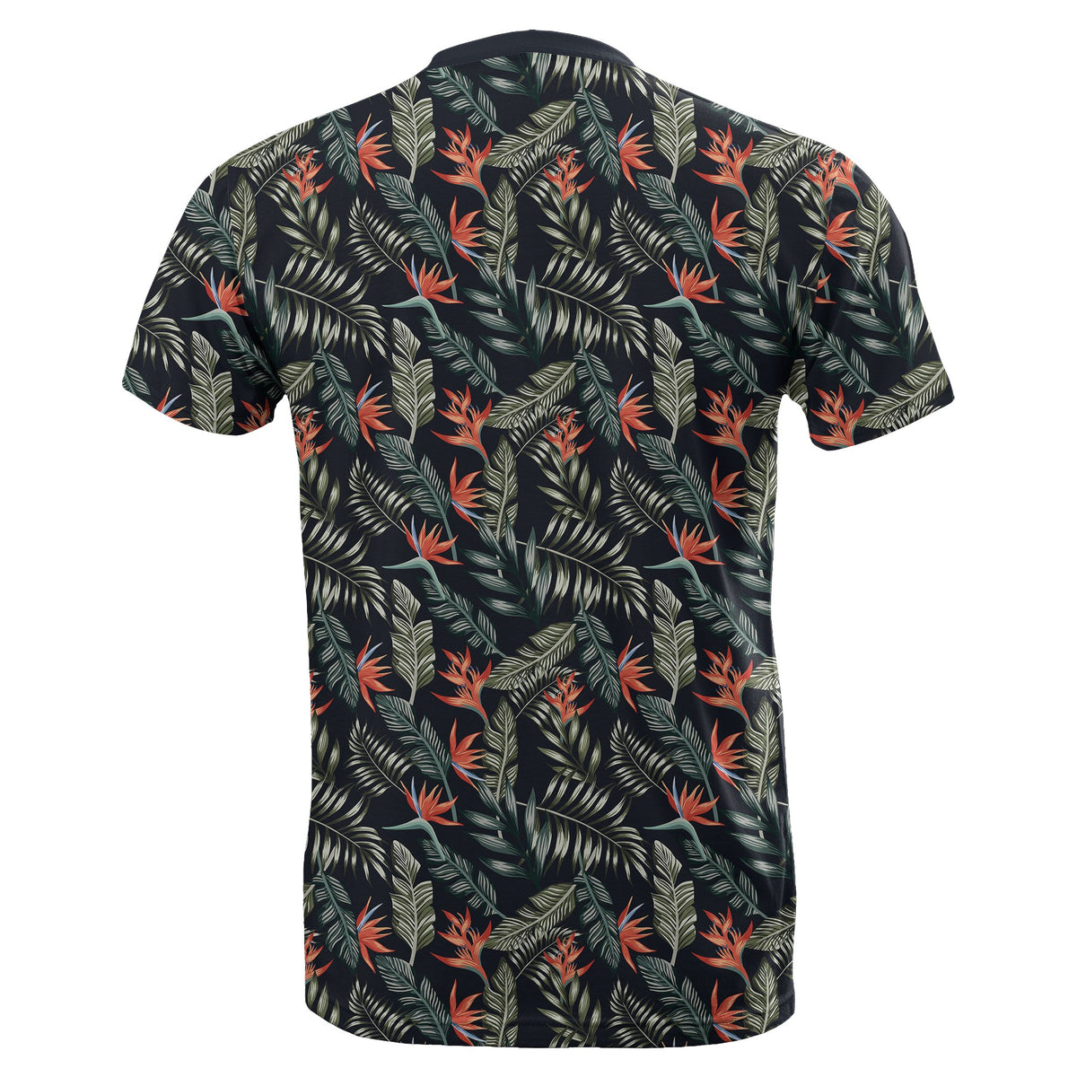 Hawaii Tropical Strelitzia Black T Shirt - Polynesian Pride