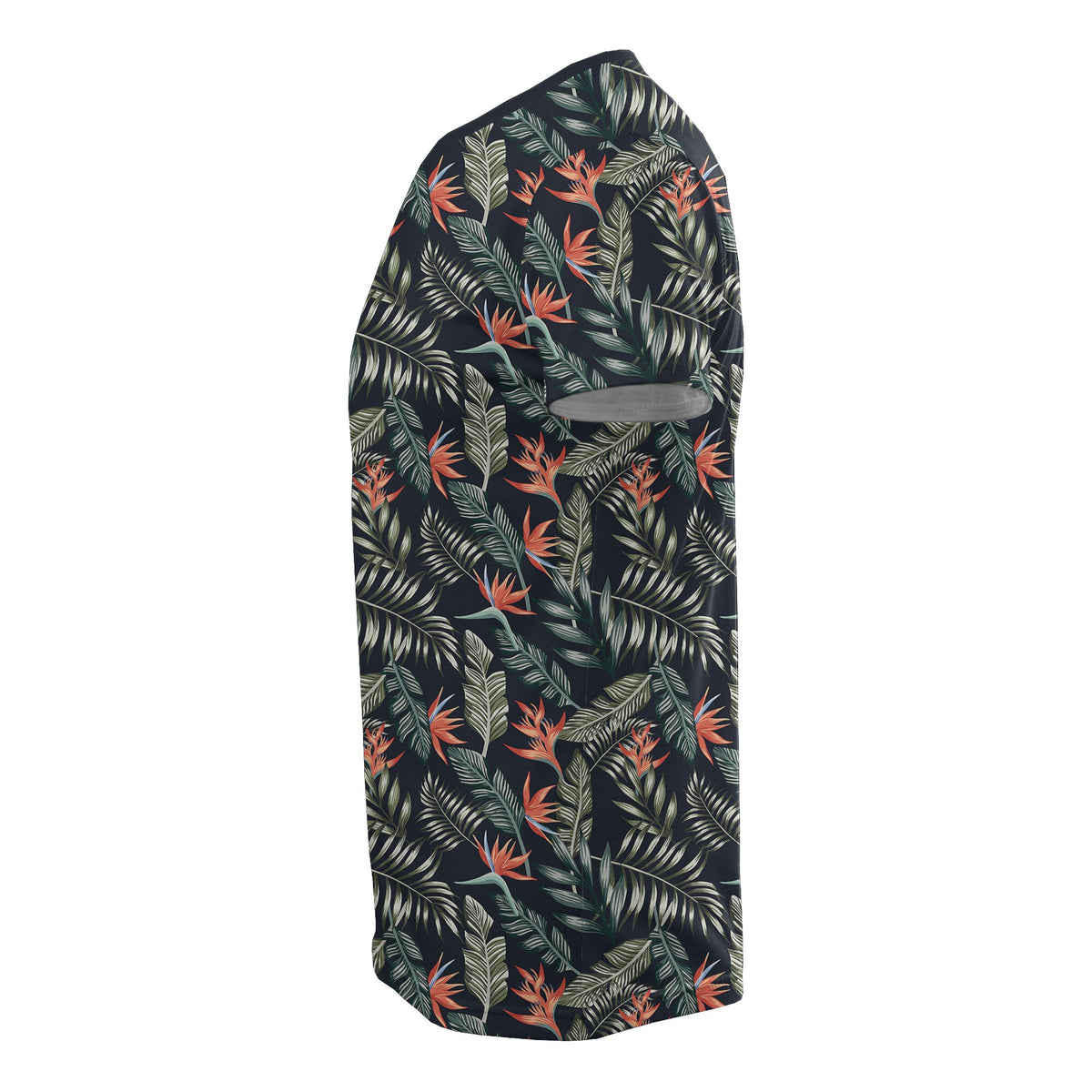 Hawaii Tropical Strelitzia Black T Shirt - Polynesian Pride