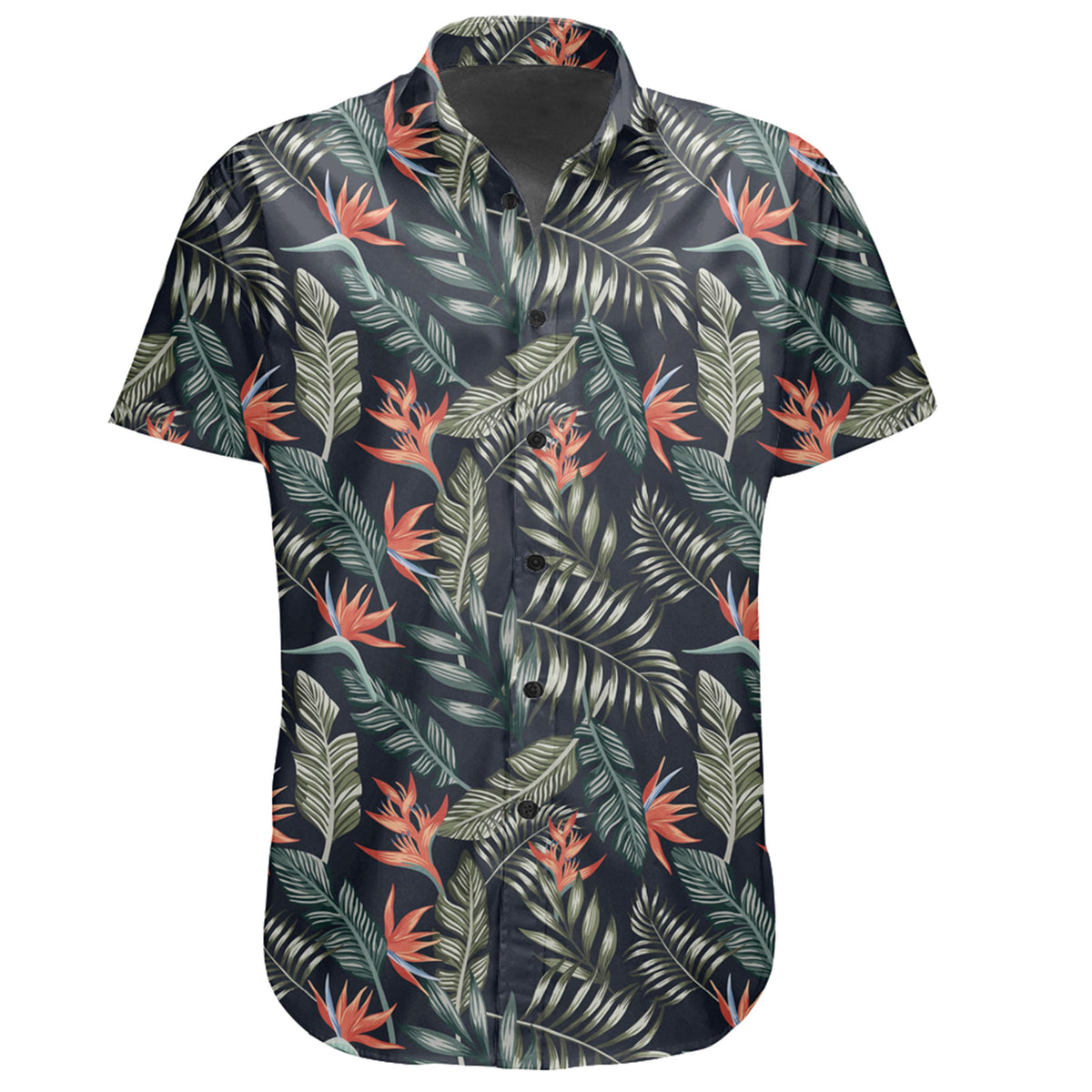 Hawaiian Shirt - Tropical Strelitzia Black Shirt - Polynesian Pride