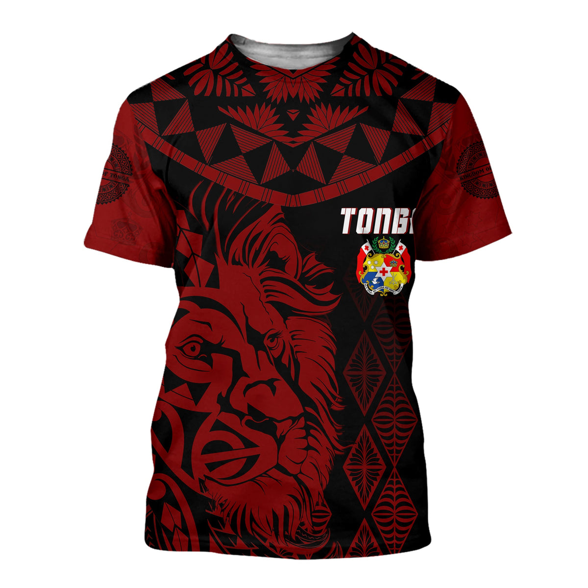 Tonga Custom T Shirt Emancipation Day Lion Style Black LT7 Black - Polynesian Pride