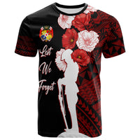 Tonga T Shirt Anzac Day Lest We Forget LT7 Black - Polynesian Pride