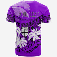 Custom Fiji Day T Shirt Flying Fijians Masi Kesa Style Violet LT7 - Polynesian Pride