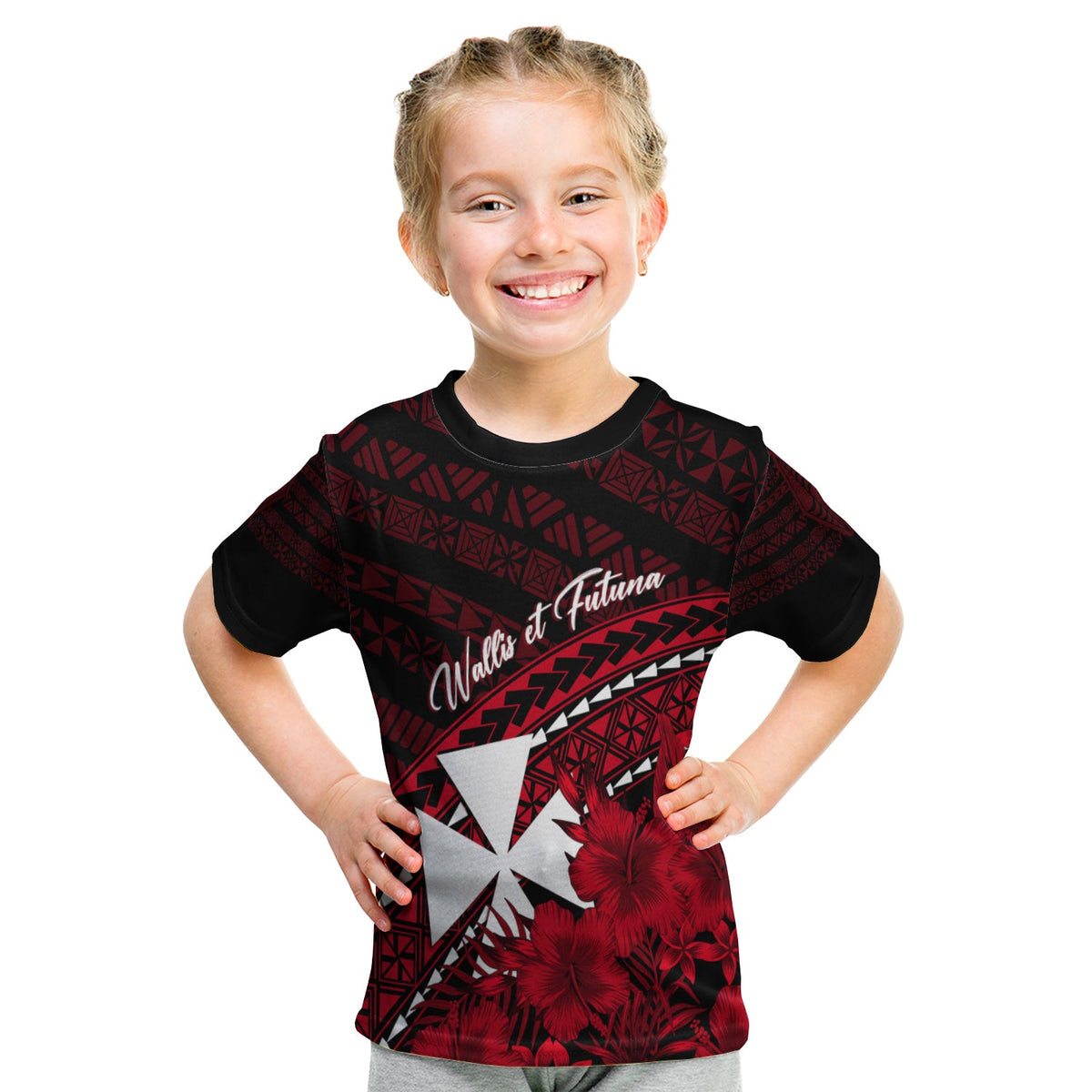 Wallis et Futuna Custom T Shirt Tapa Hibiscus Vibes LT7 - Polynesian Pride