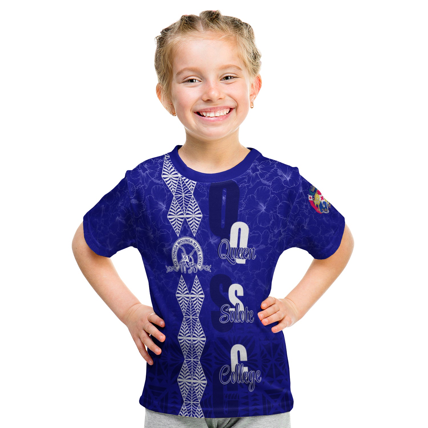 (Custom Personalize) Tonga Kolisi Kuini Salote Hibiscus Kid T Shirt Qsc Old Girls LT7 - Polynesian Pride