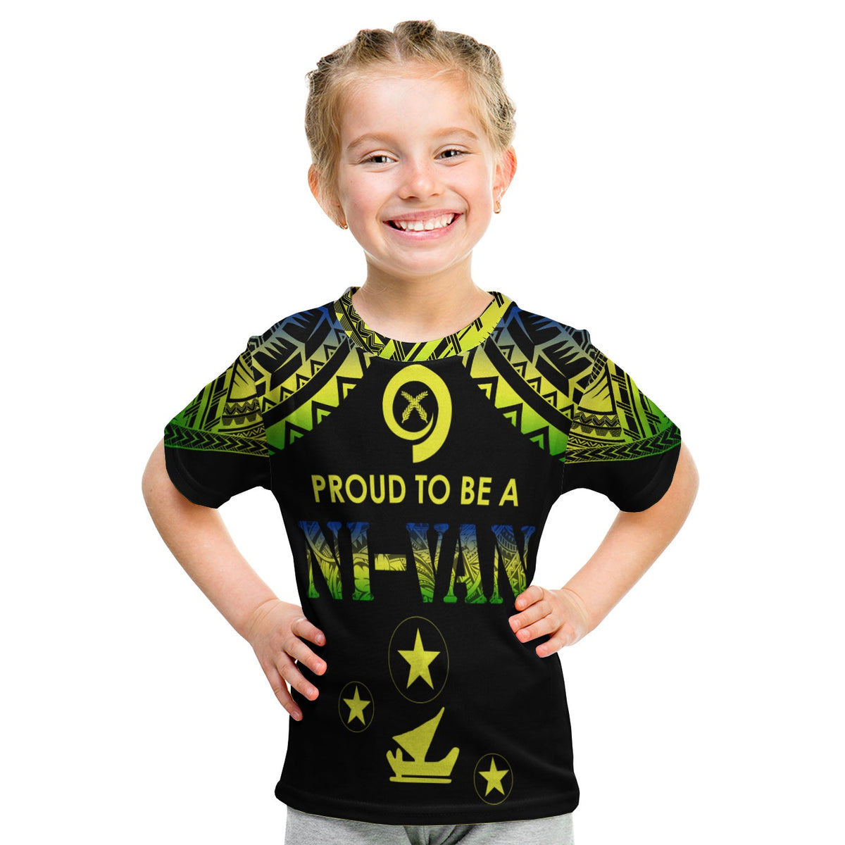 Vanuatu Proud To Be A Ni-Van - Polynesian Pattern T Shirt KID - Malampa Province LT7 - Polynesian Pride