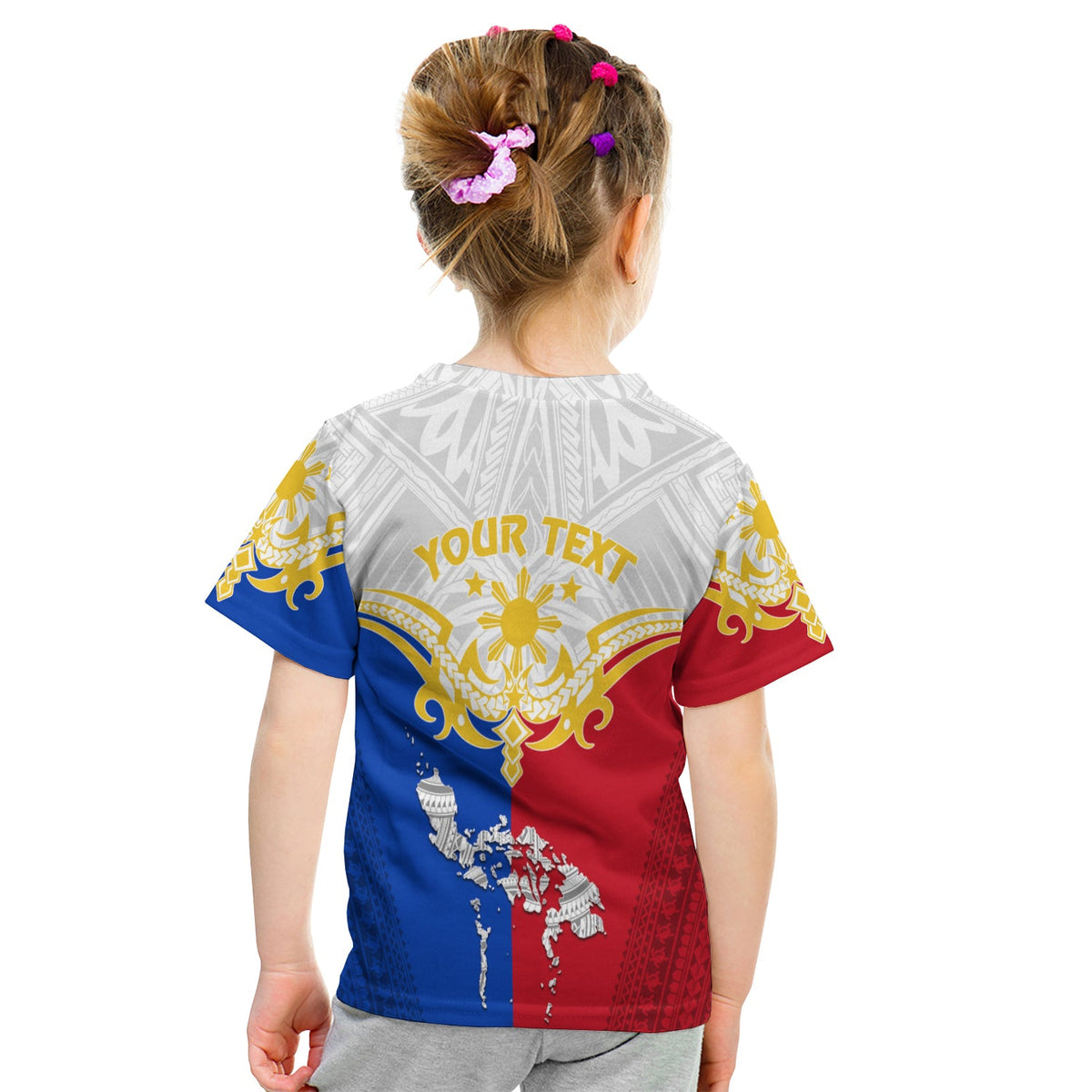 Personalised Philippines T Shirt KID Tribal Mix Style LT7 - Polynesian Pride