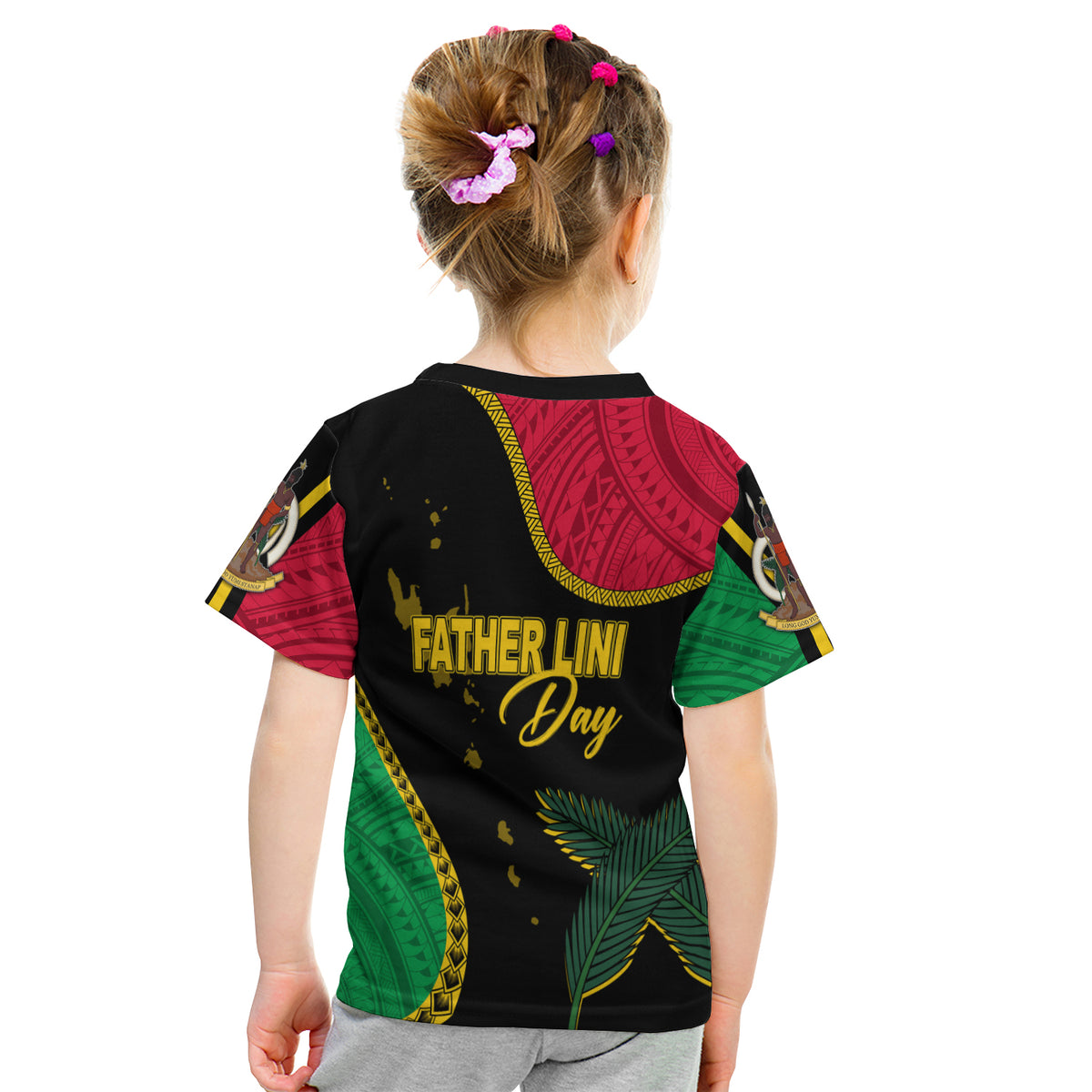 Vanuatu Father Lini Day T Shirt KID Simple Style LT7 - Polynesian Pride