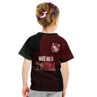 Personalised Aussie Wallabies Mix Mate Maa Tonga T Shirt KID Ver 02 LT7 - Polynesian Pride