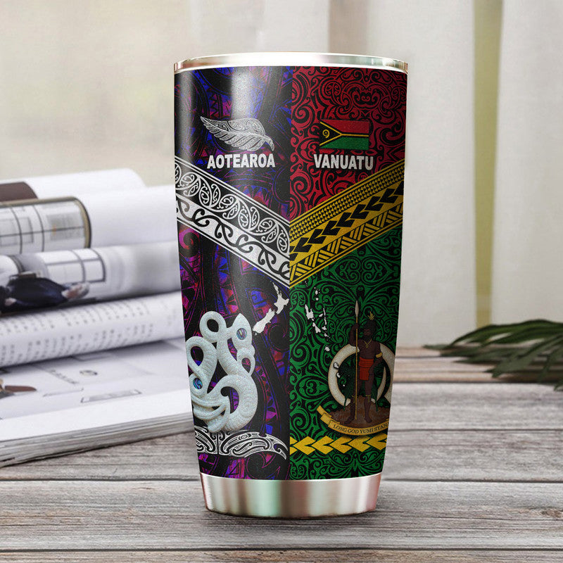 New Zealand And Vanuatu Tumbler Together - Purple LT8 Purple - Polynesian Pride