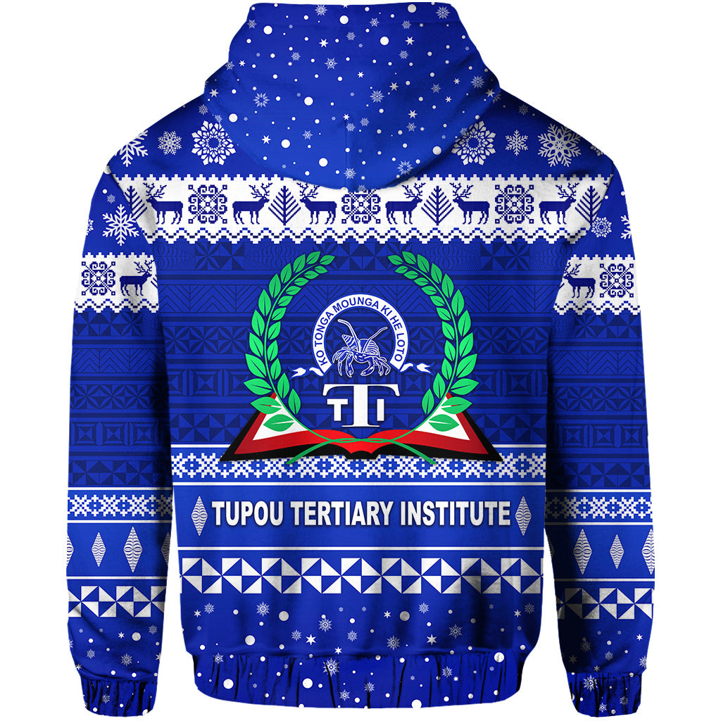 Tupou Tertiary Institute Christmas Zip Hoodie Simple Style LT8 - Polynesian Pride