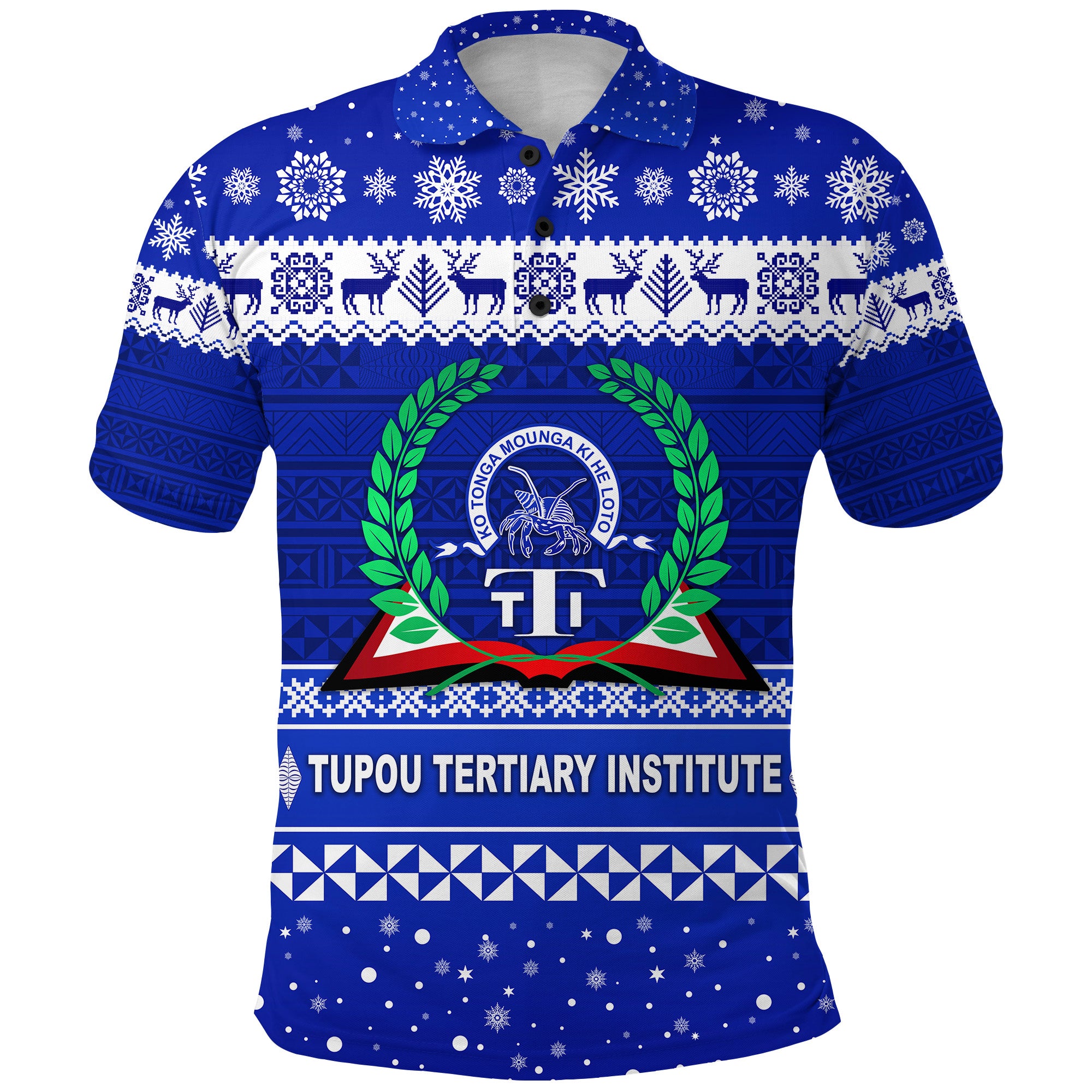 Custom Tupou Tertiary Institute Christmas Polo Shirt Simple Style LT8 - Polynesian Pride