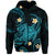 Hawaii Hoodiean Turtle Plumeria Mixed Polynesian Turquoise Style LT9 Zip Hoodie Turquoise - Polynesian Pride