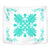 Hawaiian Quilt Maui Plant And Hibiscus Tappestry - Turquoise White - AH Wall Tapestry Turquoise - Polynesian Pride