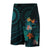 Hawaii Tropical Flowers Polynesian - Board Shorts - Turquoise - Haka Style - Polynesian Pride