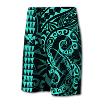 Hawaii Kakau Polynesian Kanaka Board Shorts - Turquoisse - Snapy Style - Polynesian Pride