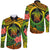 Polynesian Turtle Hawaii Long Sleeve Button Shirt Circle Turtle Hibiscus Reggae LT9 Unisex Reggae - Polynesian Pride