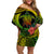 Polynesian Turtle Women Off Shoulder Short Dress Circle Turtle Hibiscus Reggae LT9 Women Reggae - Polynesian Pride