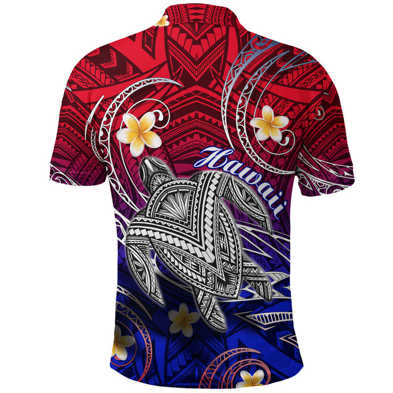 Hawaii Polo Shirt Hawaiian Turtle Plumeria Mixed Polynesian Style LT9 - Polynesian Pride