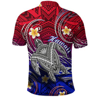 Hawaii Polo Shirt Hawaiian Turtle Plumeria Mixed Polynesian Style LT9 - Polynesian Pride