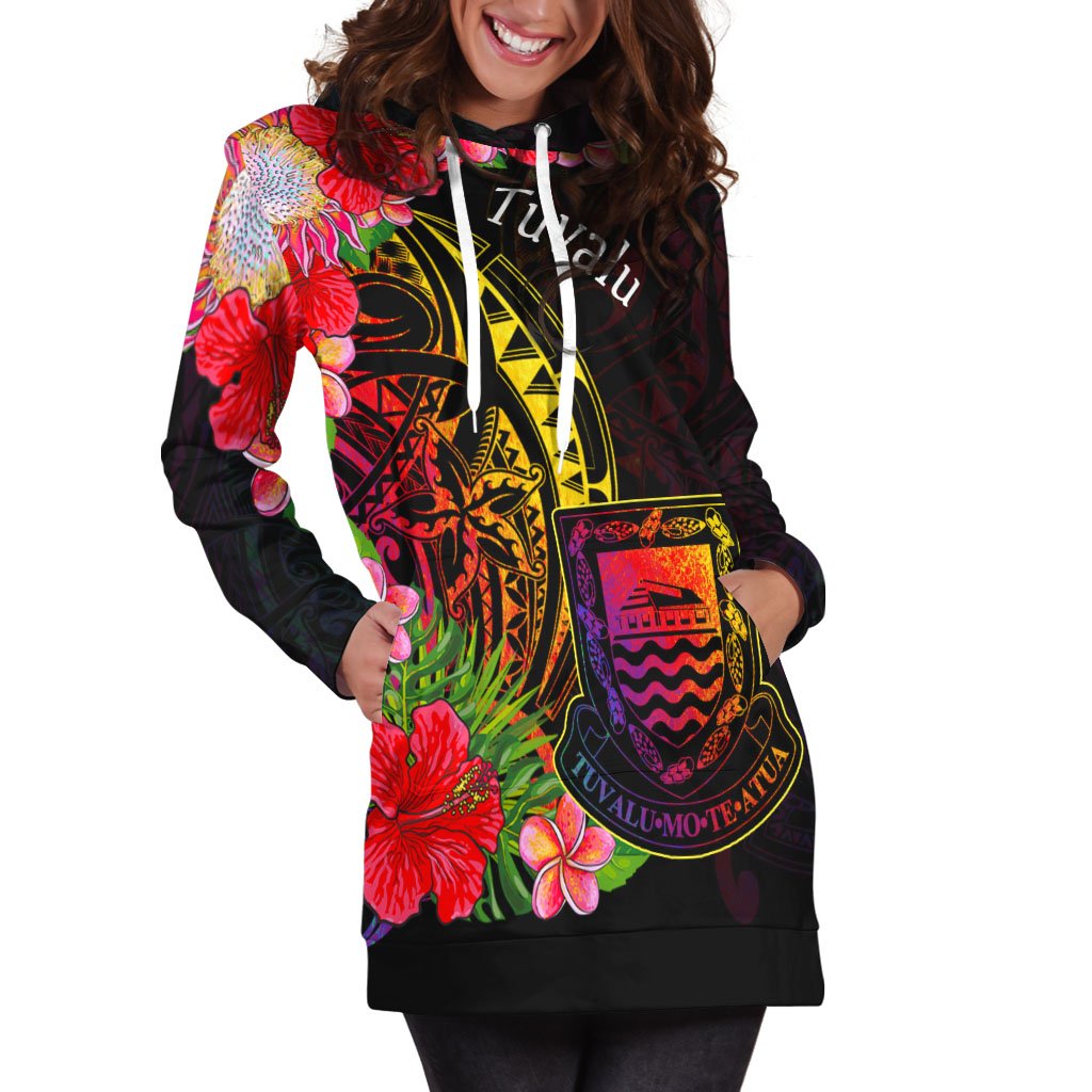 Tuvalu Hoodie Dress - Tropical Hippie Style - Polynesian Pride