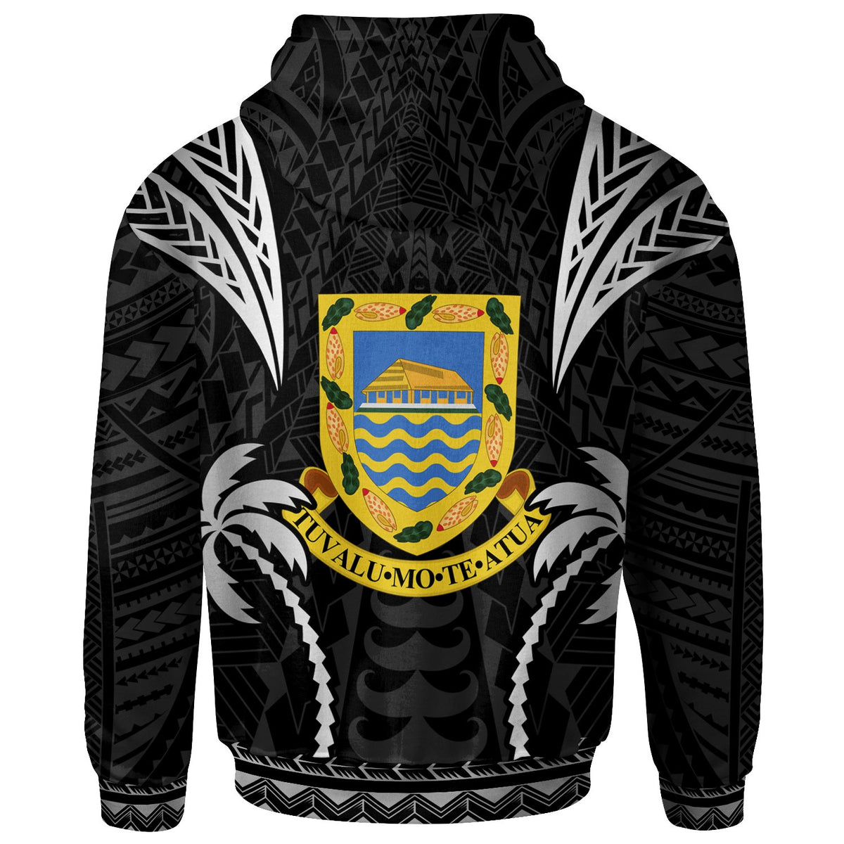 Tuvalu Zip up Hoodie Blood Runs Through My Veins Style Black - Polynesian Pride