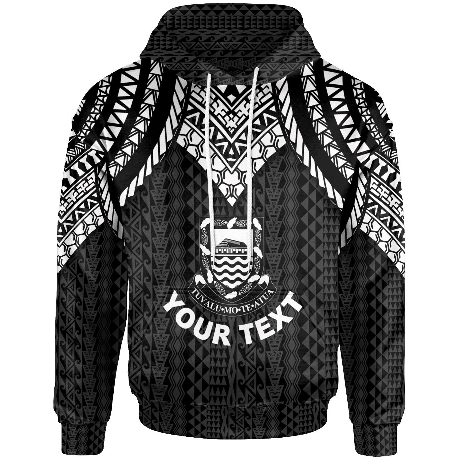 Tuvalu Custom Hoodie Polynesian Armor Style Black Unisex Black - Polynesian Pride