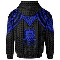 Tuvalu Zip up Hoodie Polynesian Armor Style Blue - Polynesian Pride