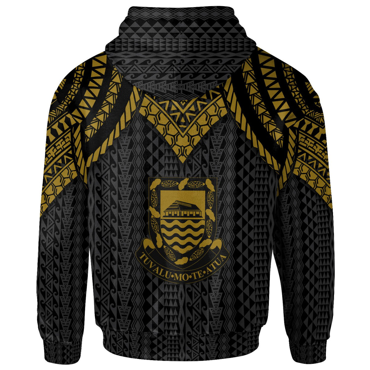 Tuvalu Zip up Hoodie Polynesian Armor Style Gold - Polynesian Pride