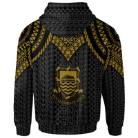 Tuvalu Custom Hoodie Polynesian Armor Style Gold - Polynesian Pride