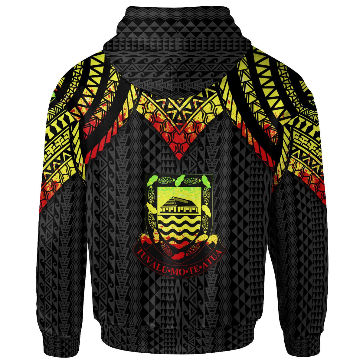 Tuvalu Zip up Hoodie Polynesian Armor Style Reagge - Polynesian Pride