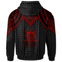Tuvalu Zip up Hoodie Polynesian Armor Style Red - Polynesian Pride