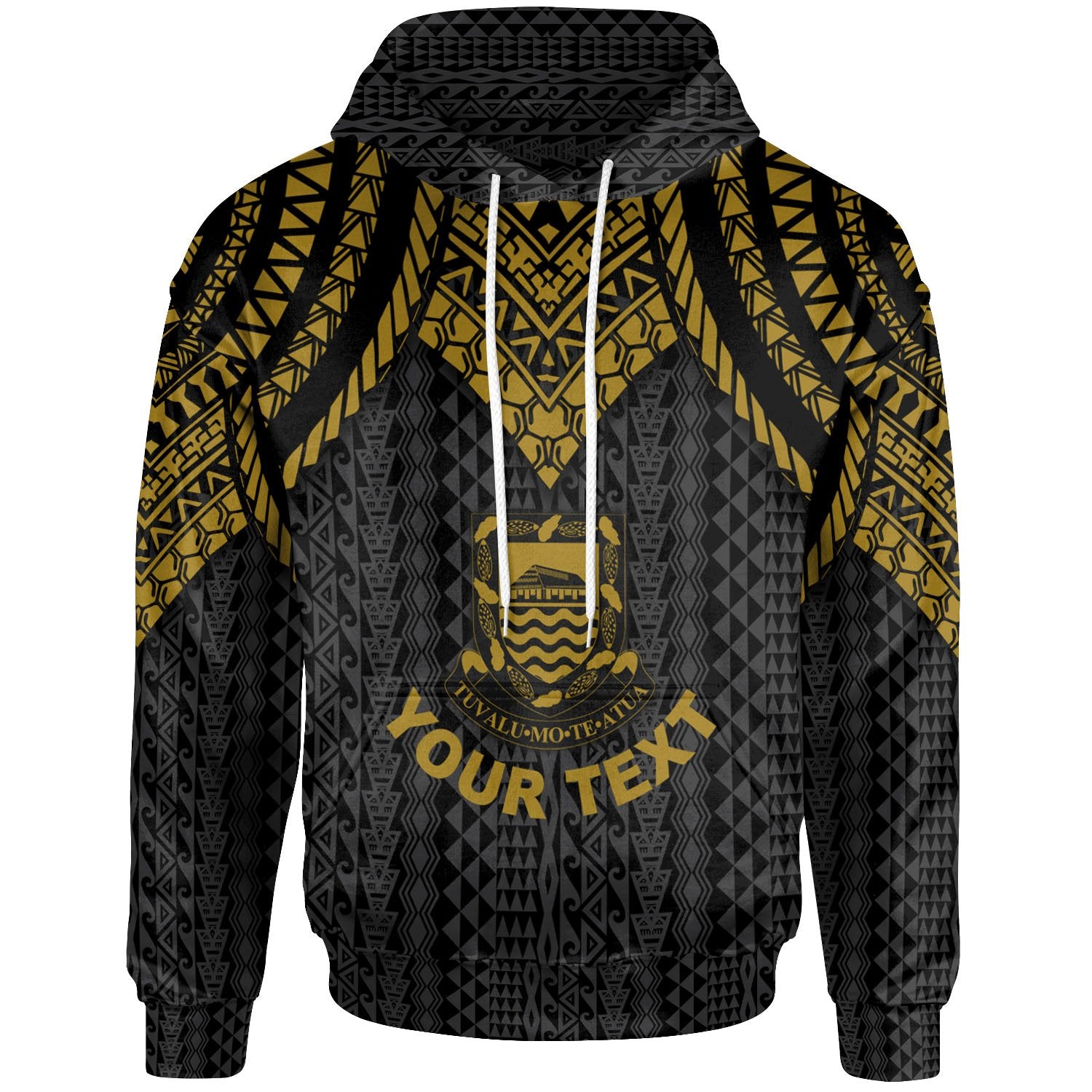 Tuvalu Custom Hoodie Polynesian Armor Style Gold Unisex Gold - Polynesian Pride