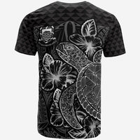 Tuvalu T Shirt Tuvaluan Coat of Arms Turtle Hibiscus Black - Polynesian Pride