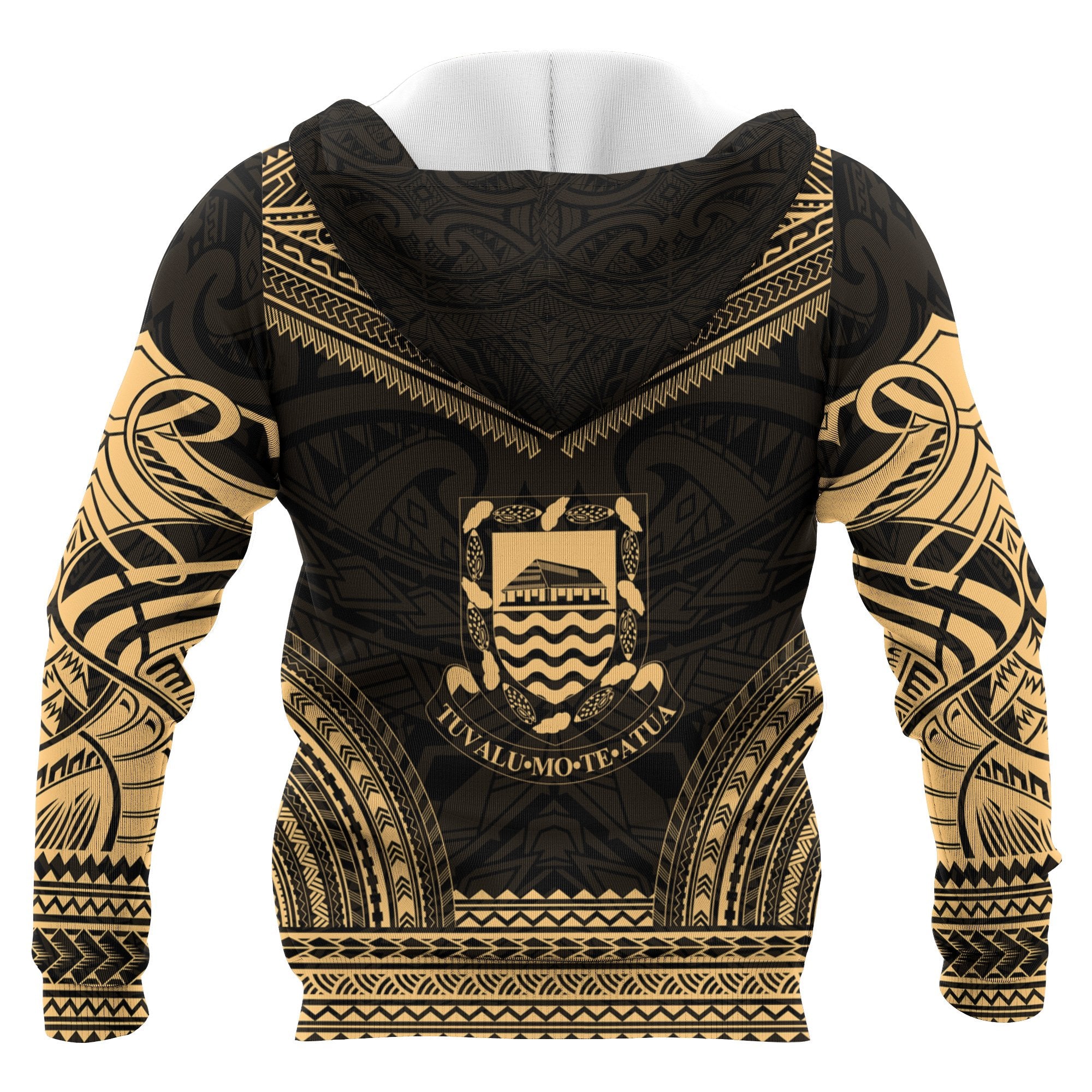 Tuvalu Polynesian Chief Custom Hoodie Gold Version Unisex Gold - Polynesian Pride