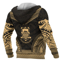 Tuvalu Polynesian Chief Custom Zip up Hoodie Gold Version - Polynesian Pride