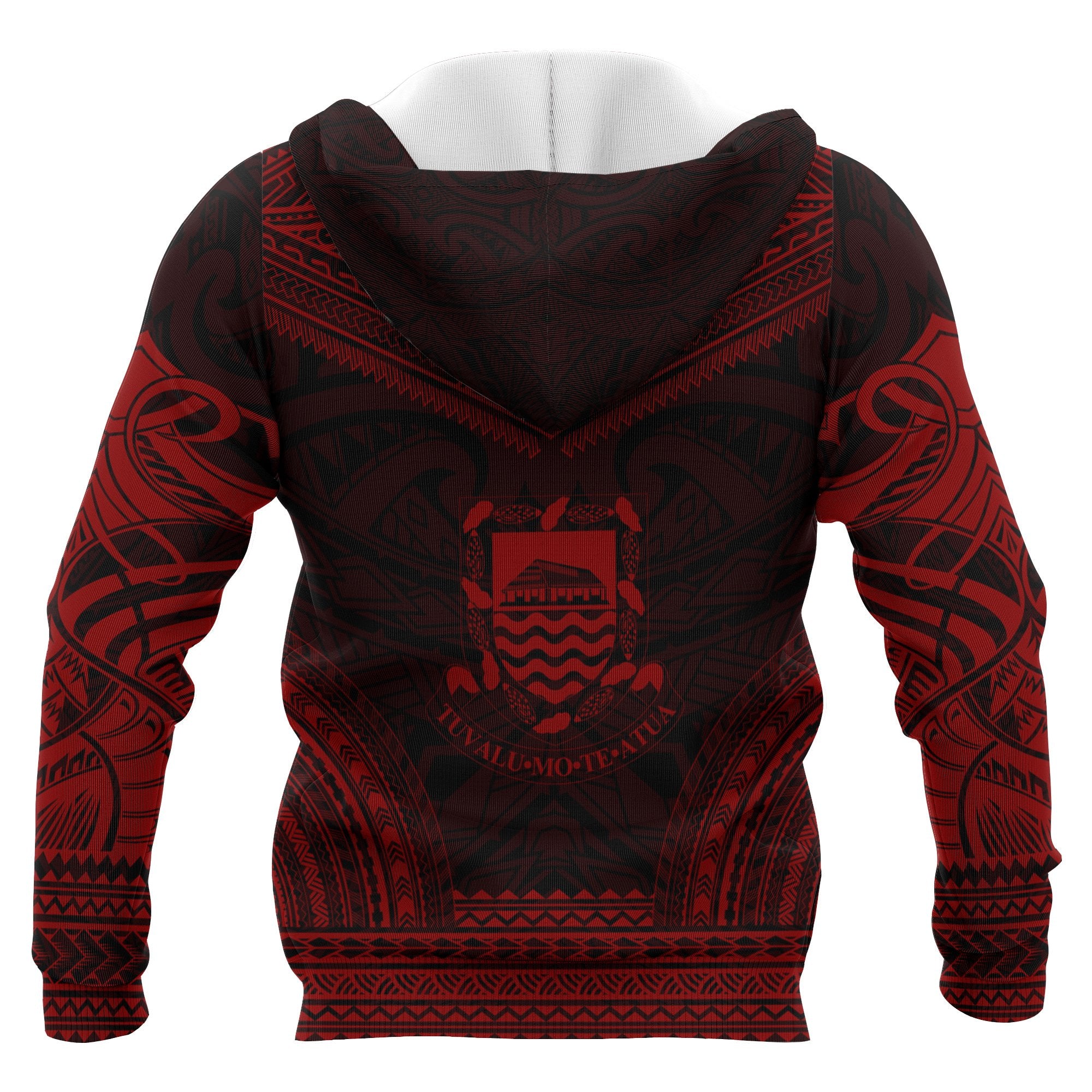 Tuvalu Polynesian Chief Custom Hoodie Red Version Unisex Red - Polynesian Pride