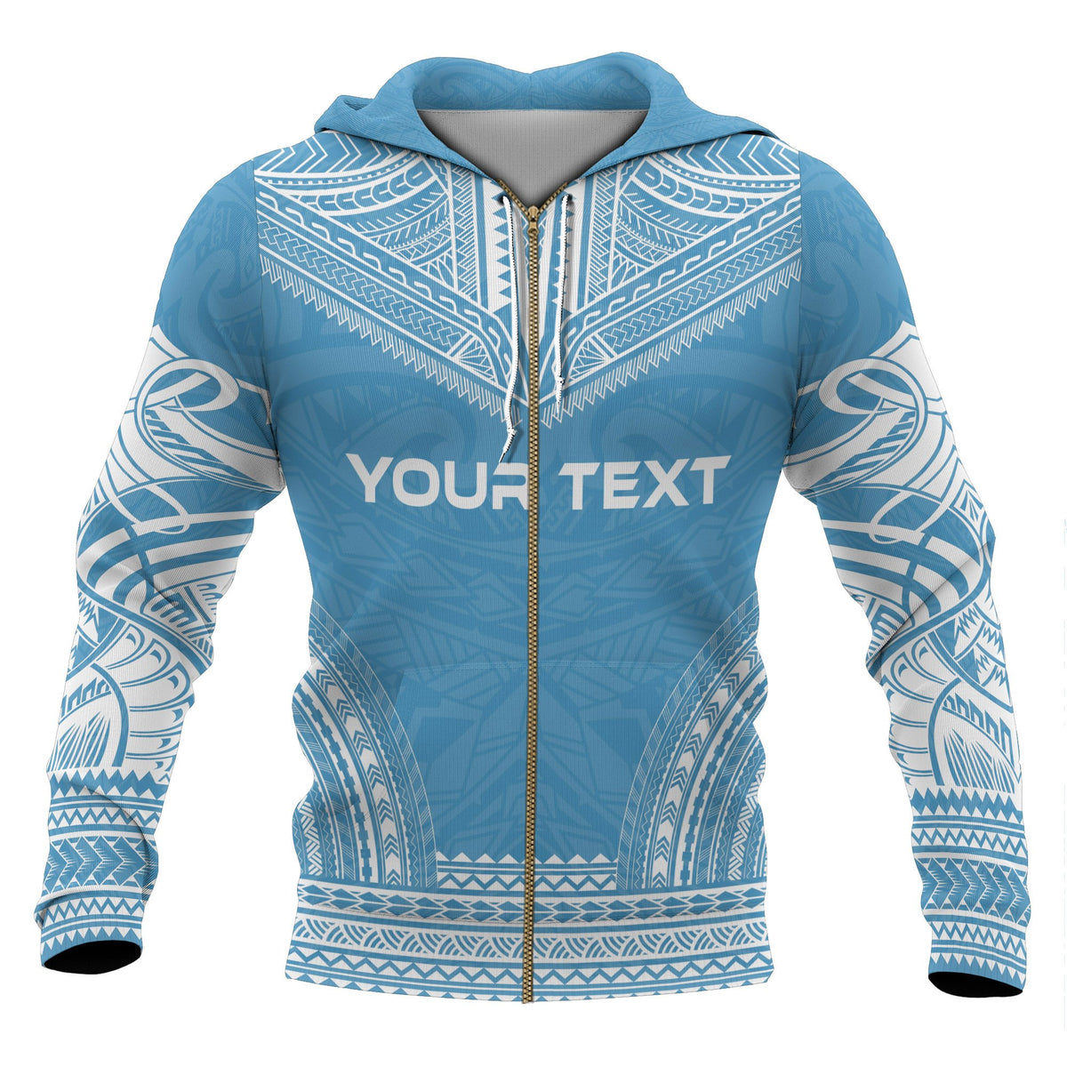 Tuvalu Polynesian Chief Custom Zip up Hoodie Flag Version - Polynesian Pride