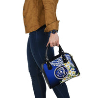 Northern Mariana Islands Shoulder Handbag - Polynesian Plumeria Pattern - Polynesian Pride