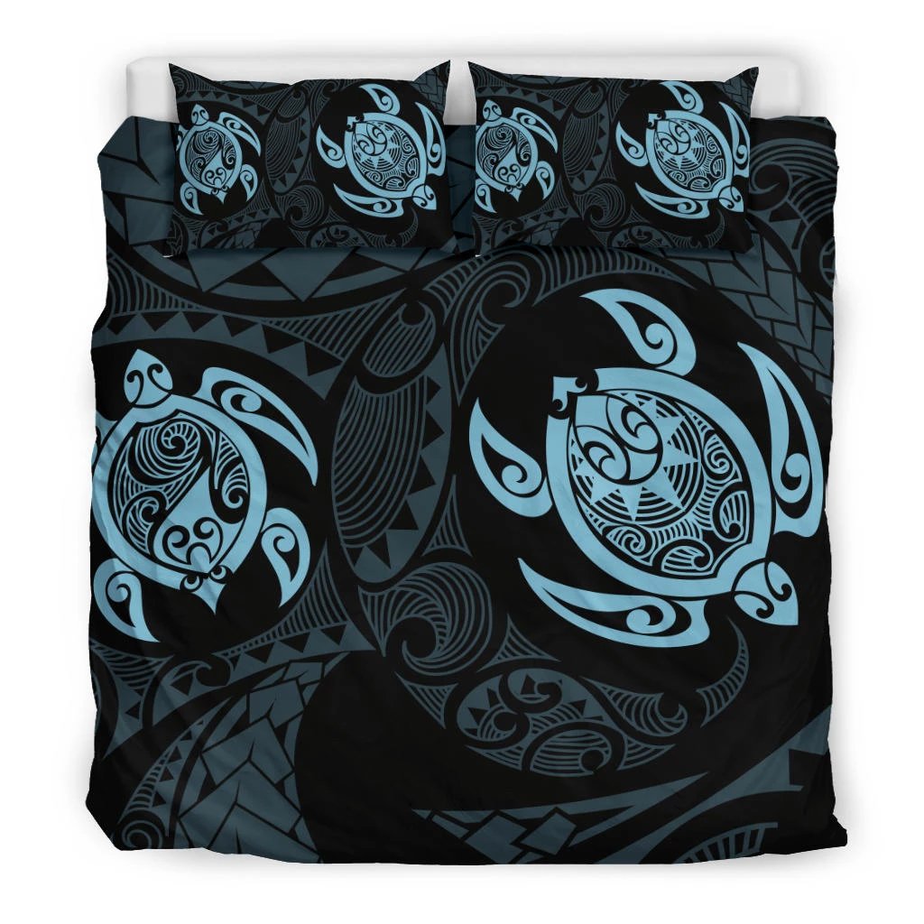 Hawaiian Turtle Polynesian Bedding Set Blue - Polynesian Pride