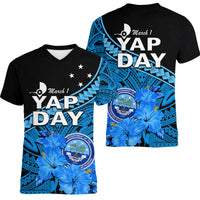 Yap State Day V-NECK T Shirt Yap Flag and FSM Seal LT9 - Polynesian Pride