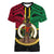 Vanuatu V-Neck T Shirt Tribal Vanuatu Coat Of Arms Flag Style No2 LT9 Female Black - Polynesian Pride