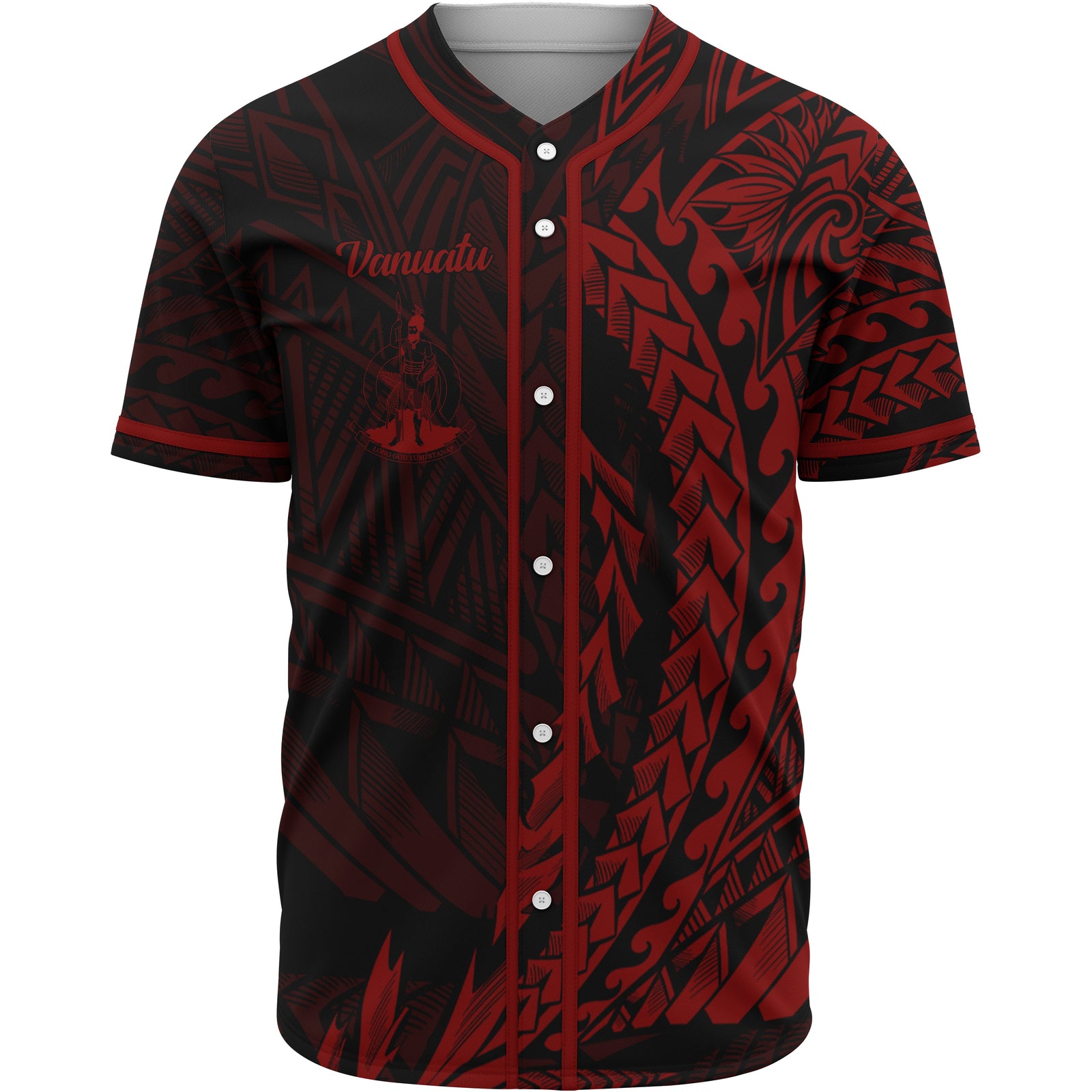 Vanuatu Baseball Shirt - Red Wings Style Unisex Gold - Polynesian Pride