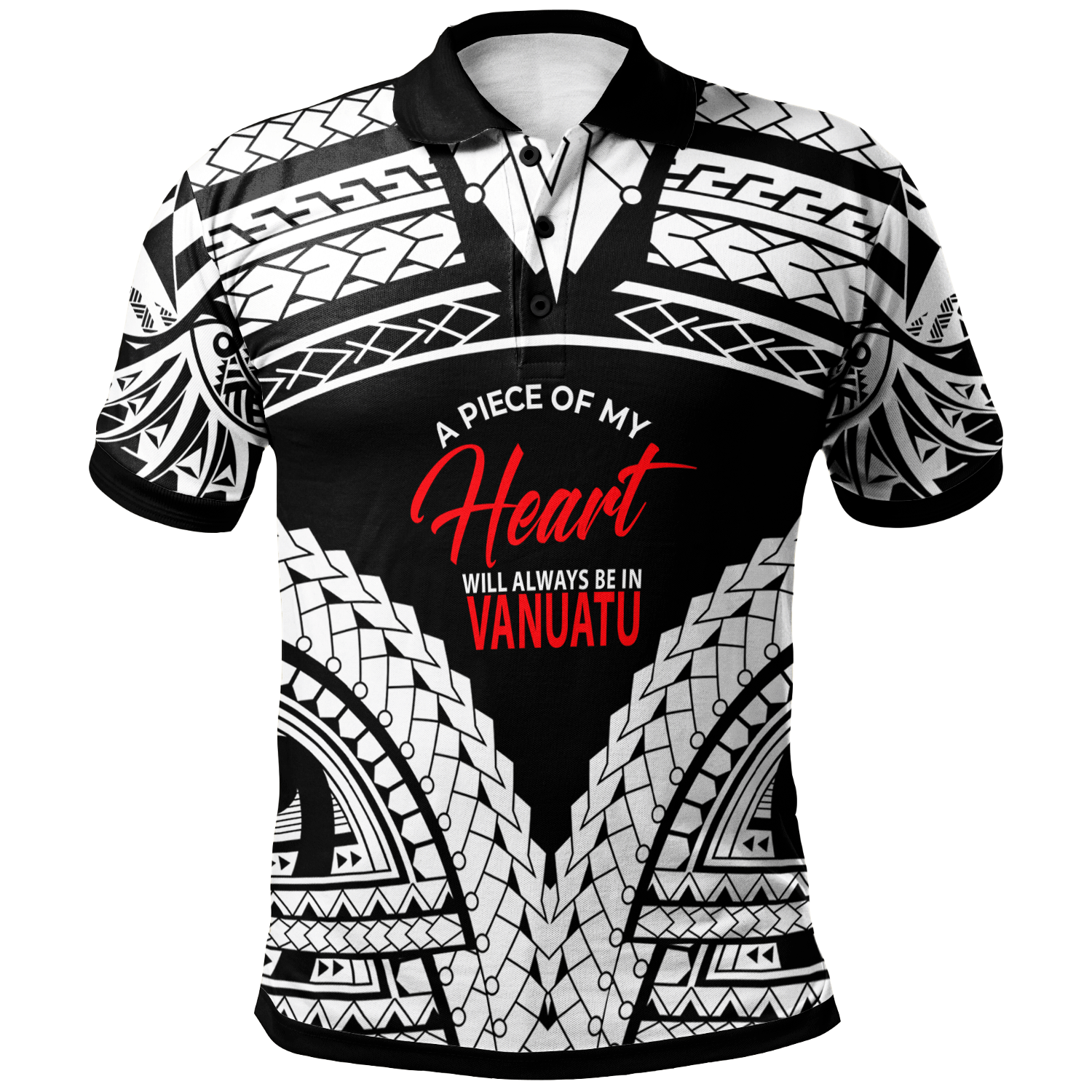 Vanuatu Polo Shirt A Piece Of My Heart White Color Unisex Reggae - Polynesian Pride