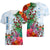 Custom Fiji V Neck T Shirt Proud Fijian Tapa mix Tagimoucia Flowers LT13 White - Polynesian Pride