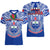 Samoa Rugby V-Neck T Shirt Manu Samoa 7s Ginger Blue Polynesian LT14 Female Blue - Polynesian Pride