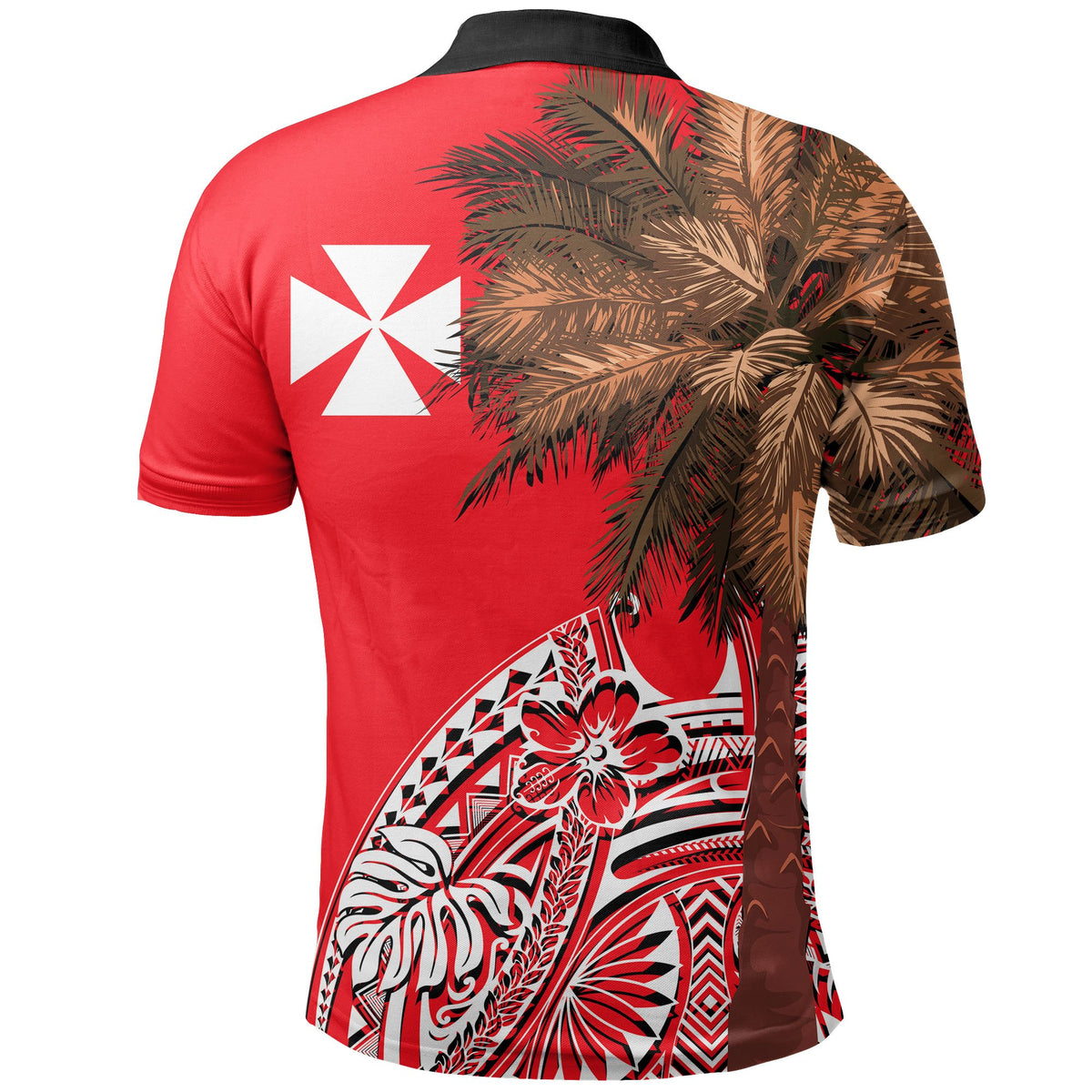 Wallis and Futuna Polo Shirt Polynesian Palm Tree Flag - Polynesian Pride