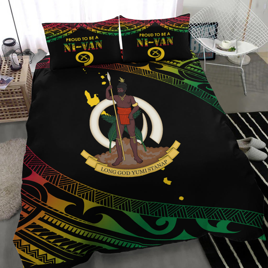 Vanuatu Proud To Be A Ni-Van - Polynesian Pattern Bedding Set LT7 - Polynesian Pride