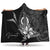 Vanuatu Hooded Blanket - Fish With Plumeria Flowers Style Hooded Blanket Black - Polynesian Pride